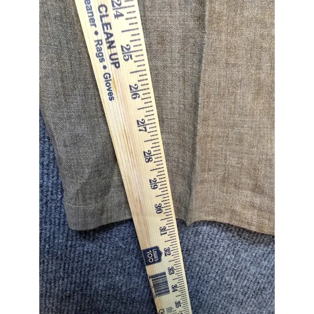 Tommy Bahama Mens Pleated 100% Linen Pants Size L Tan Beige Elastic Waist Preppy